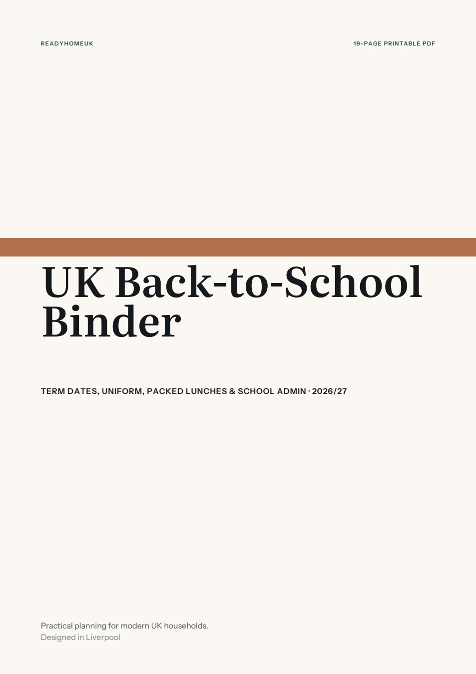 Back-to-School Binder, cover