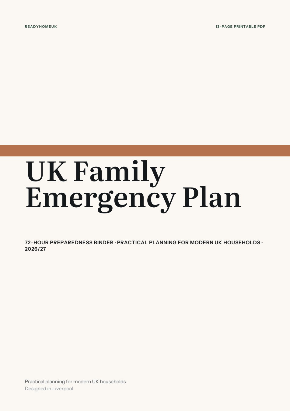 Family Emergency Plan, cover