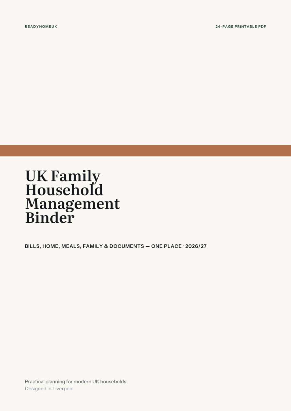 Household Management Binder, cover